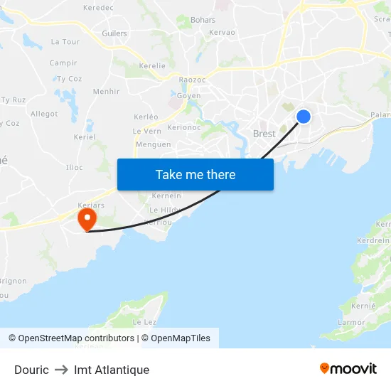 Douric to Imt Atlantique map