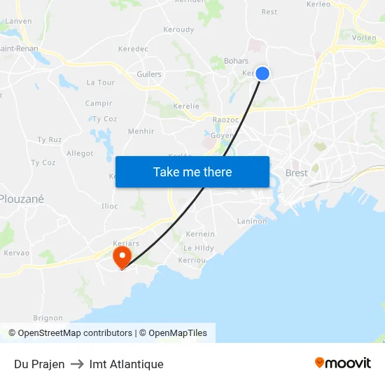 Du Prajen to Imt Atlantique map