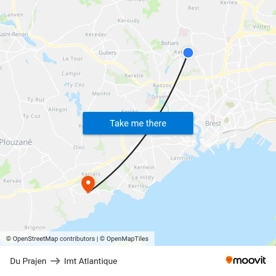 Du Prajen to Imt Atlantique map