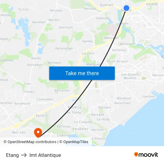Etang to Imt Atlantique map