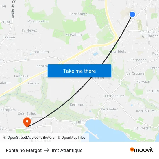 Fontaine Margot to Imt Atlantique map