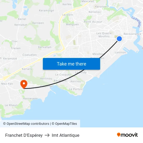 Franchet D'Espérey to Imt Atlantique map