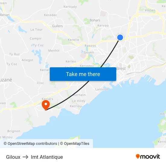 Giloux to Imt Atlantique map