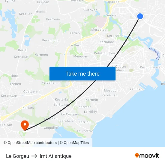Le Gorgeu to Imt Atlantique map