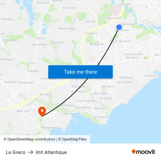 Le Greco to Imt Atlantique map
