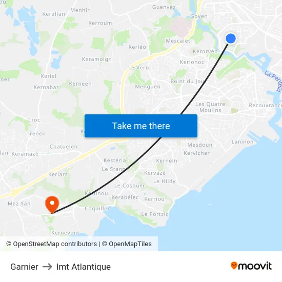 Garnier to Imt Atlantique map