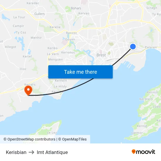 Kerisbian to Imt Atlantique map