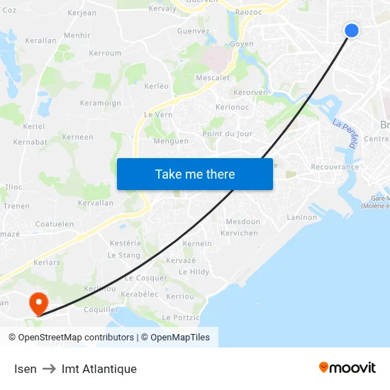 Isen to Imt Atlantique map
