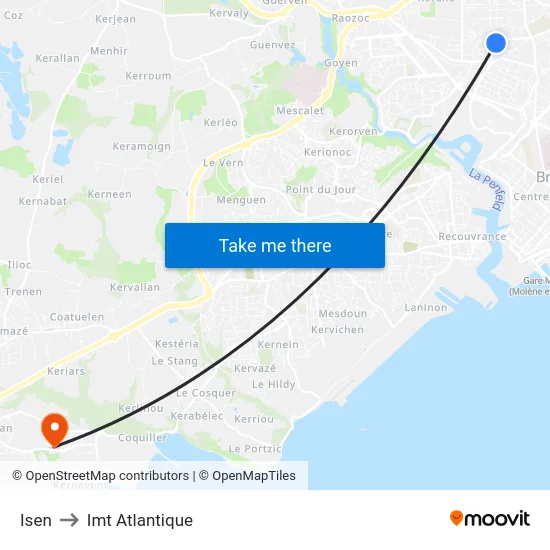 Isen to Imt Atlantique map