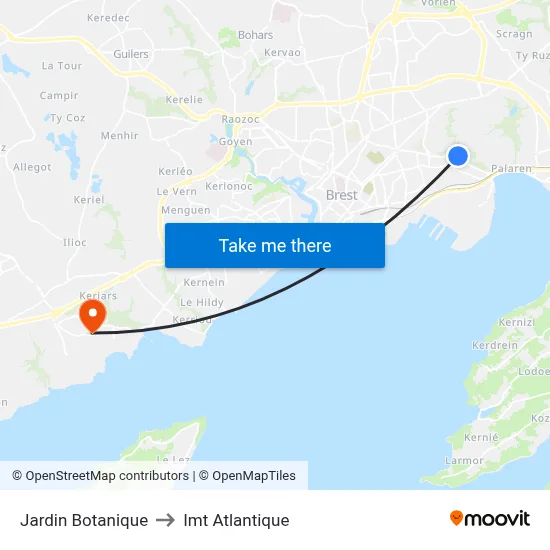 Jardin Botanique to Imt Atlantique map