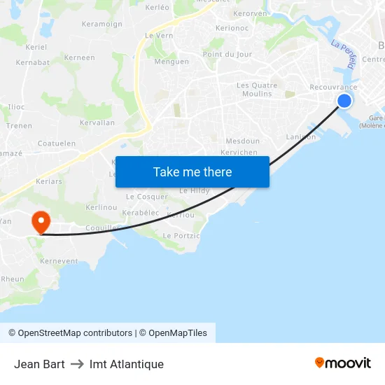 Jean Bart to Imt Atlantique map