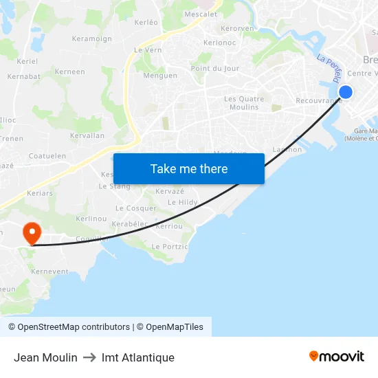 Jean Moulin to Imt Atlantique map
