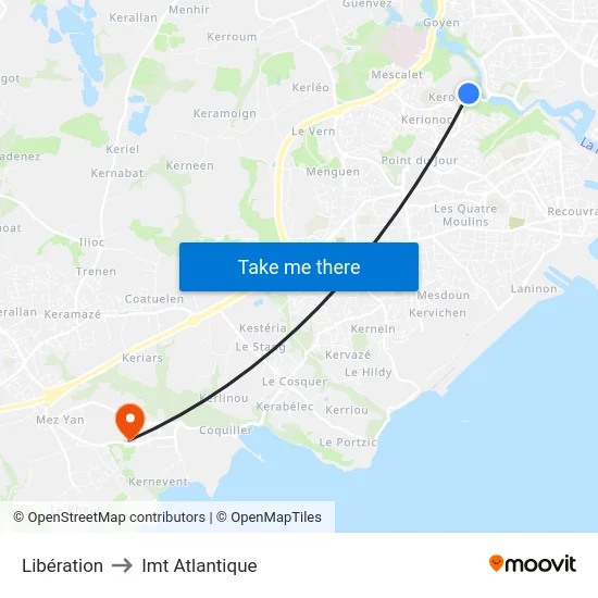 Libération to Imt Atlantique map