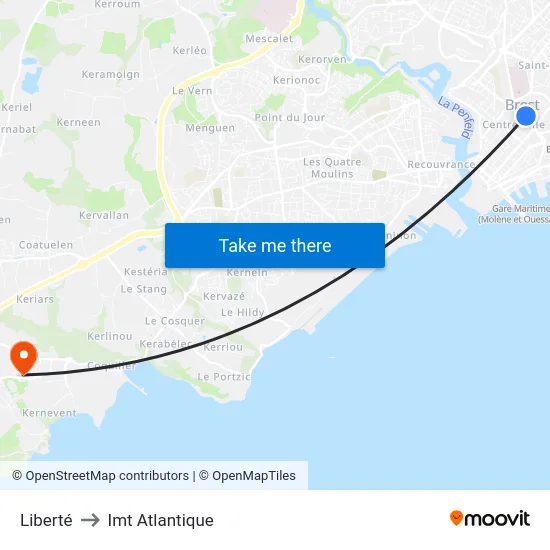 Liberté to Imt Atlantique map