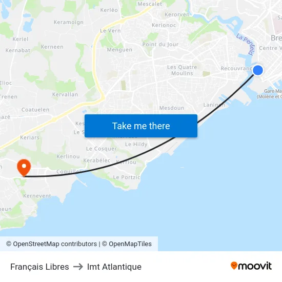 Français Libres to Imt Atlantique map