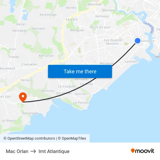 Mac Orlan to Imt Atlantique map