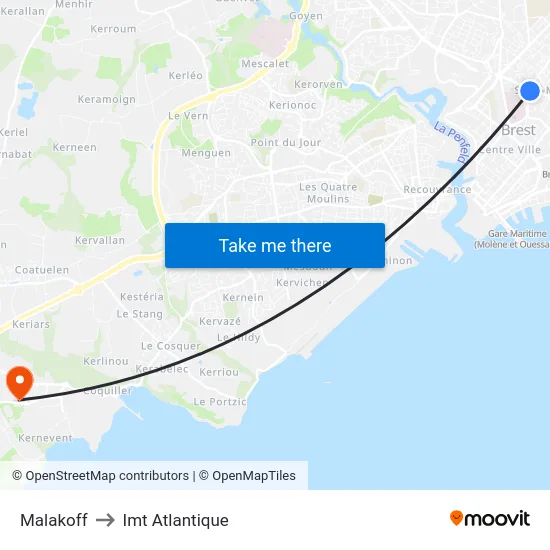 Malakoff to Imt Atlantique map