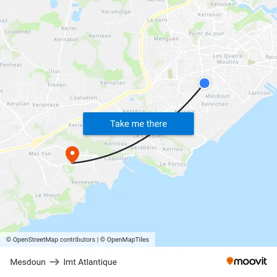 Mesdoun to Imt Atlantique map
