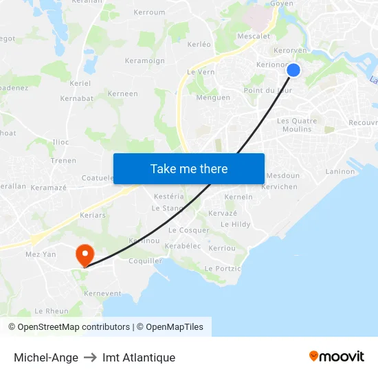 Michel-Ange to Imt Atlantique map