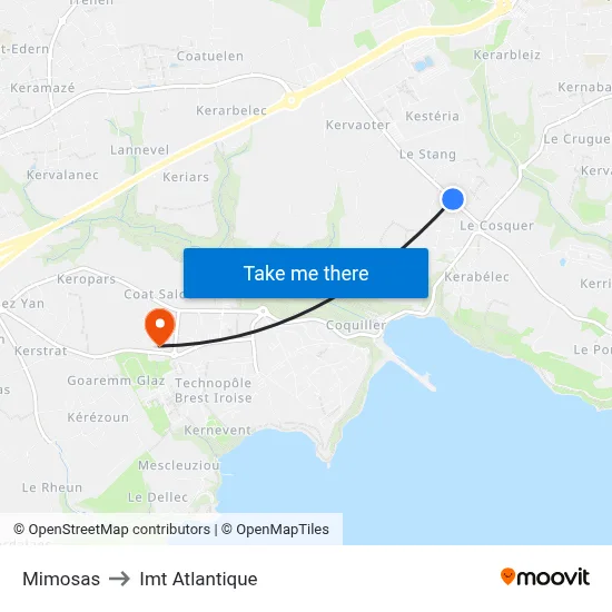 Mimosas to Imt Atlantique map