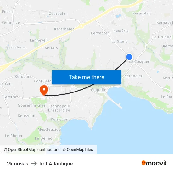 Mimosas to Imt Atlantique map