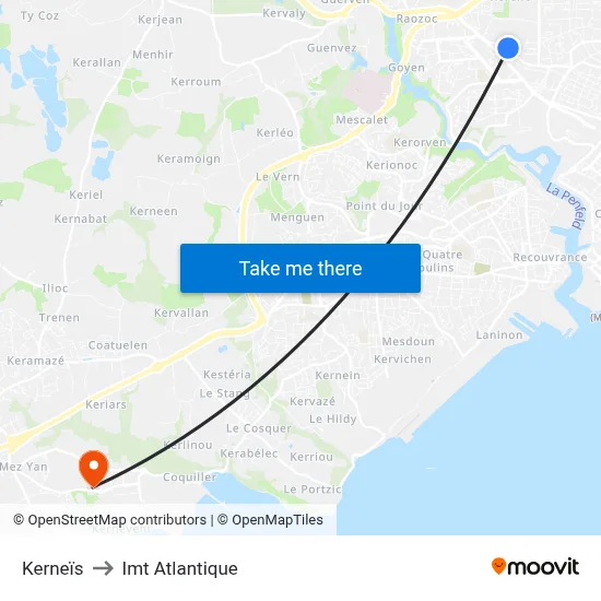 Kerneïs to Imt Atlantique map