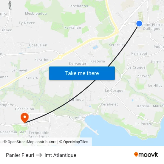 Panier Fleuri to Imt Atlantique map