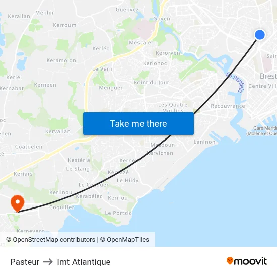 Pasteur to Imt Atlantique map