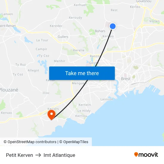Petit Kerven to Imt Atlantique map