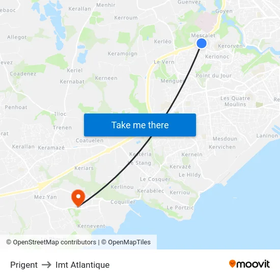 Prigent to Imt Atlantique map