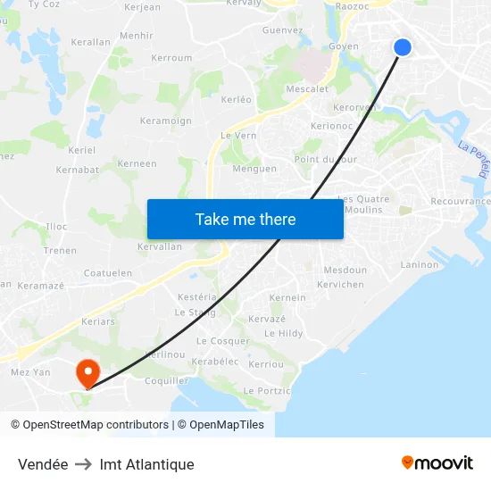 Vendée to Imt Atlantique map