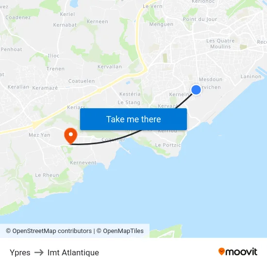 Ypres to Imt Atlantique map