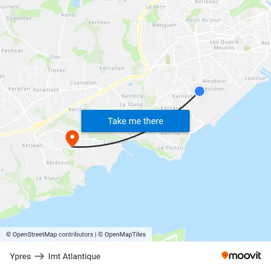 Ypres to Imt Atlantique map