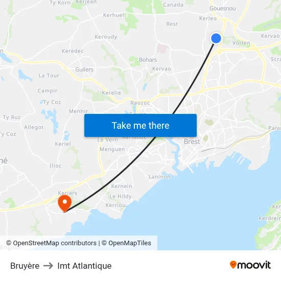 Bruyère to Imt Atlantique map