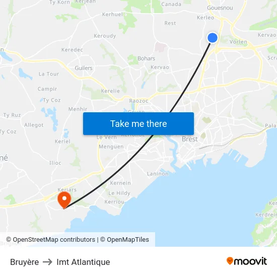 Bruyère to Imt Atlantique map