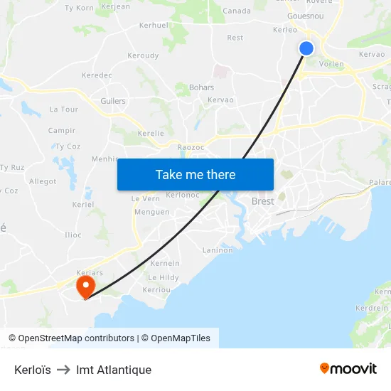 Kerloïs to Imt Atlantique map