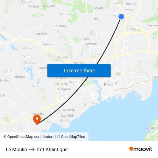 Le Moulin to Imt Atlantique map