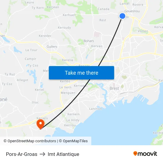 Pors-Ar-Groas to Imt Atlantique map