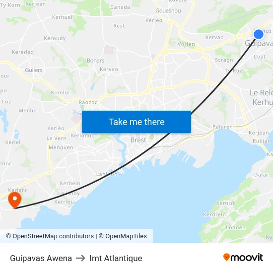 Guipavas Awena to Imt Atlantique map
