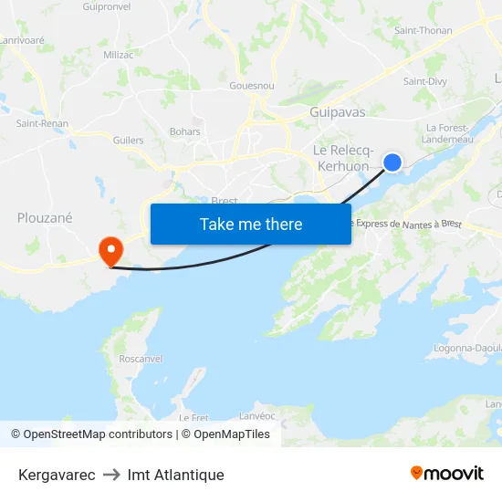 Kergavarec to Imt Atlantique map
