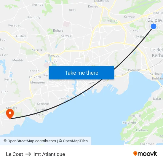 Le Coat to Imt Atlantique map
