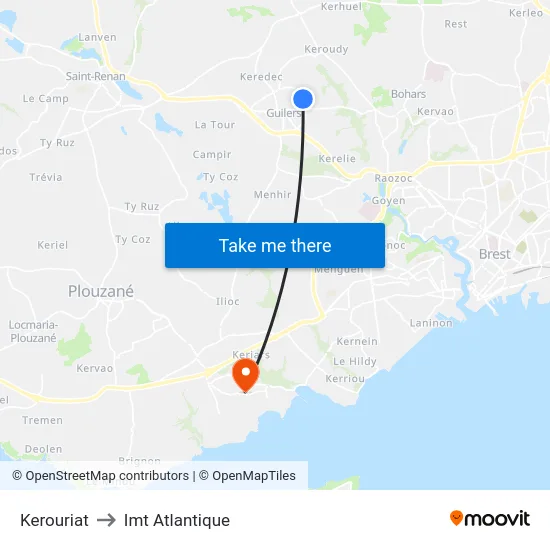 Kerouriat to Imt Atlantique map