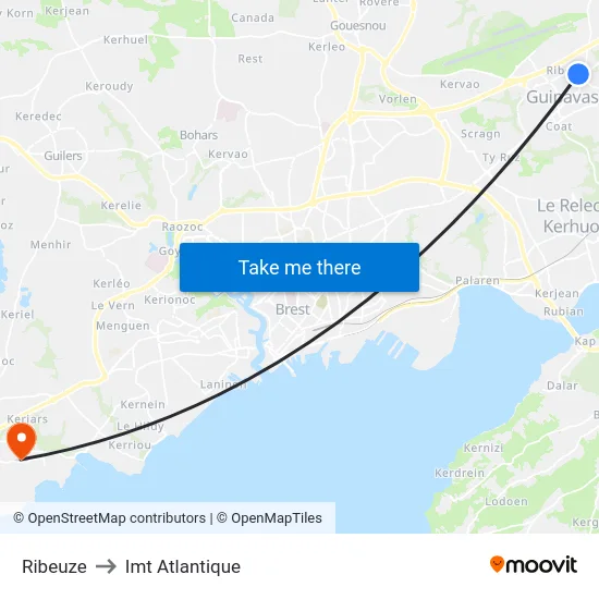 Ribeuze to Imt Atlantique map