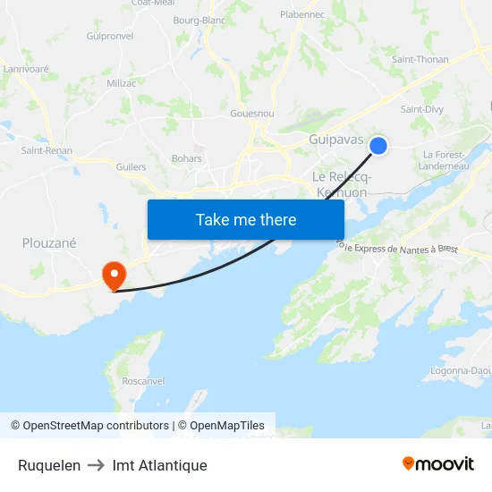 Ruquelen to Imt Atlantique map