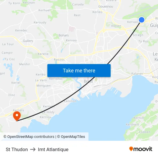 St Thudon to Imt Atlantique map