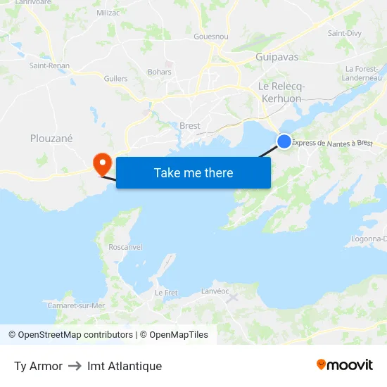 Ty Armor to Imt Atlantique map