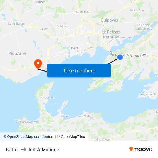 Botrel to Imt Atlantique map