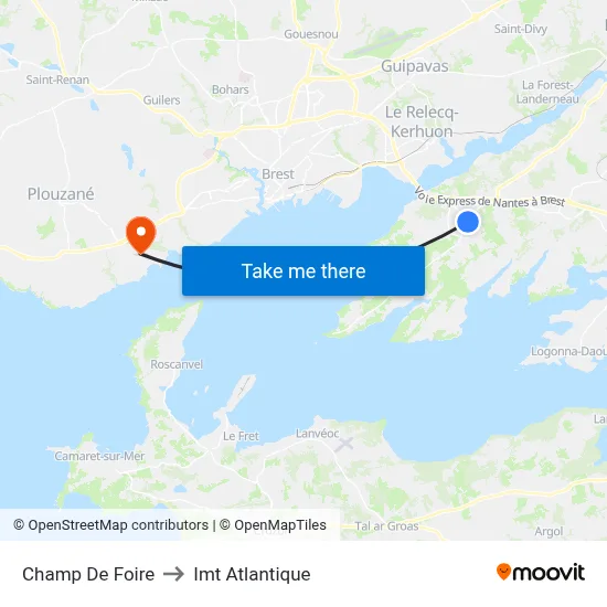 Champ De Foire to Imt Atlantique map