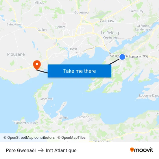 Père Gwenaël to Imt Atlantique map