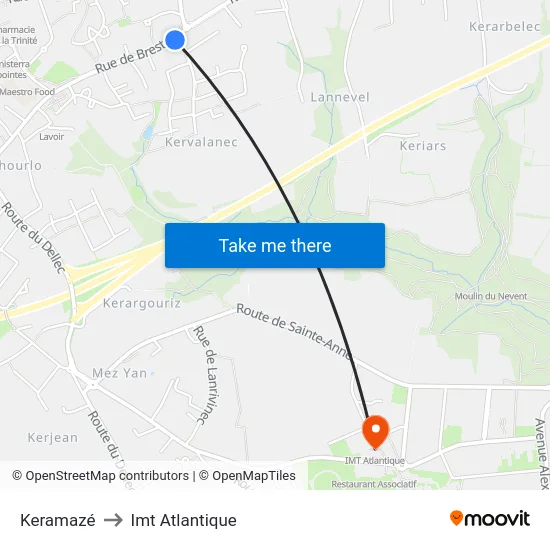 Keramazé to Imt Atlantique map